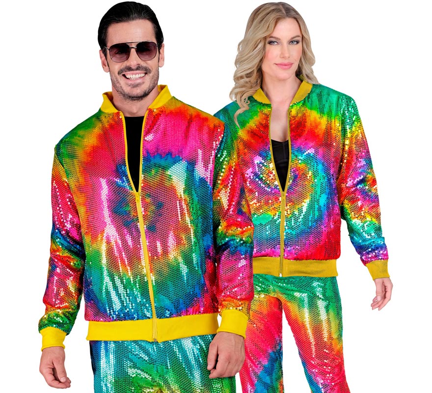Translation missing: en.Bomber Moda multicolor neón para adulto