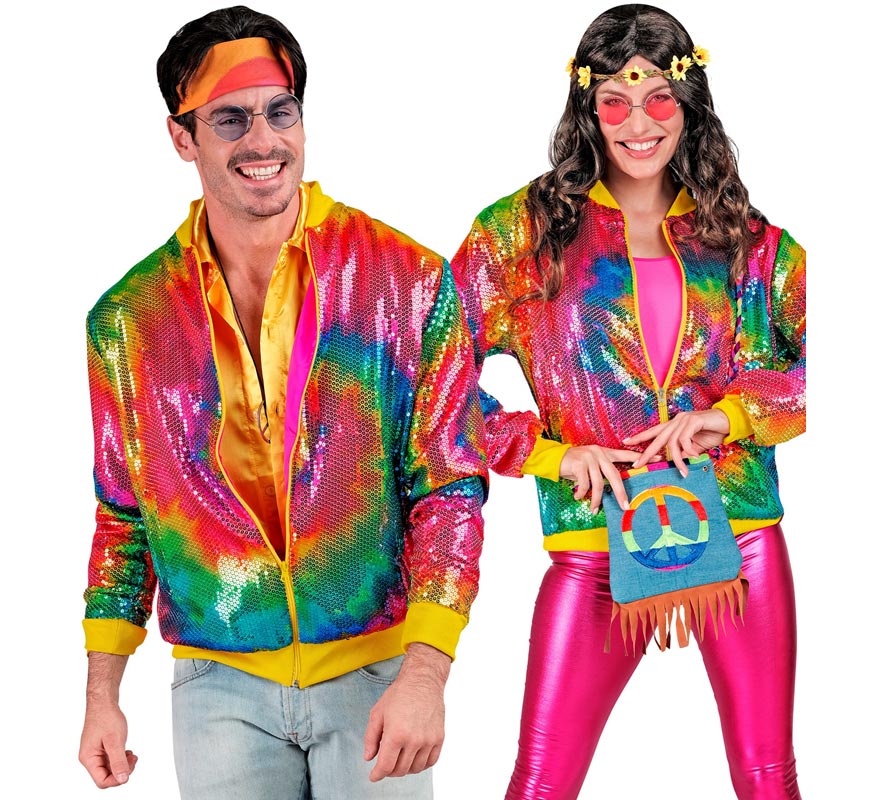 Translation missing: en.Bomber Moda multicolor neón para adulto