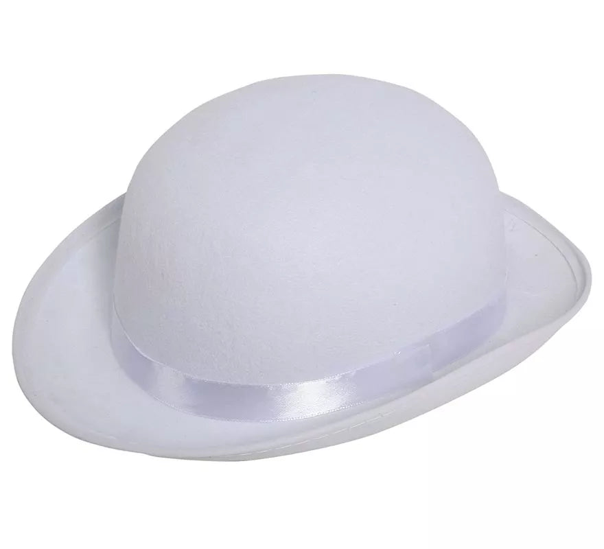 Bombín Blanco de Fieltro