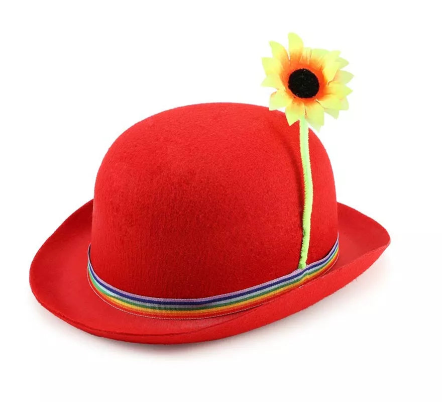 Bombín de Payaso con girasol en varios colores adulto