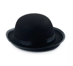 Low black felt bowler hat for children