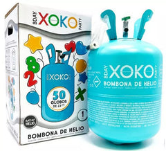 13.4 liter or 0.42 m3 helium cylinder to fill 50 balloons