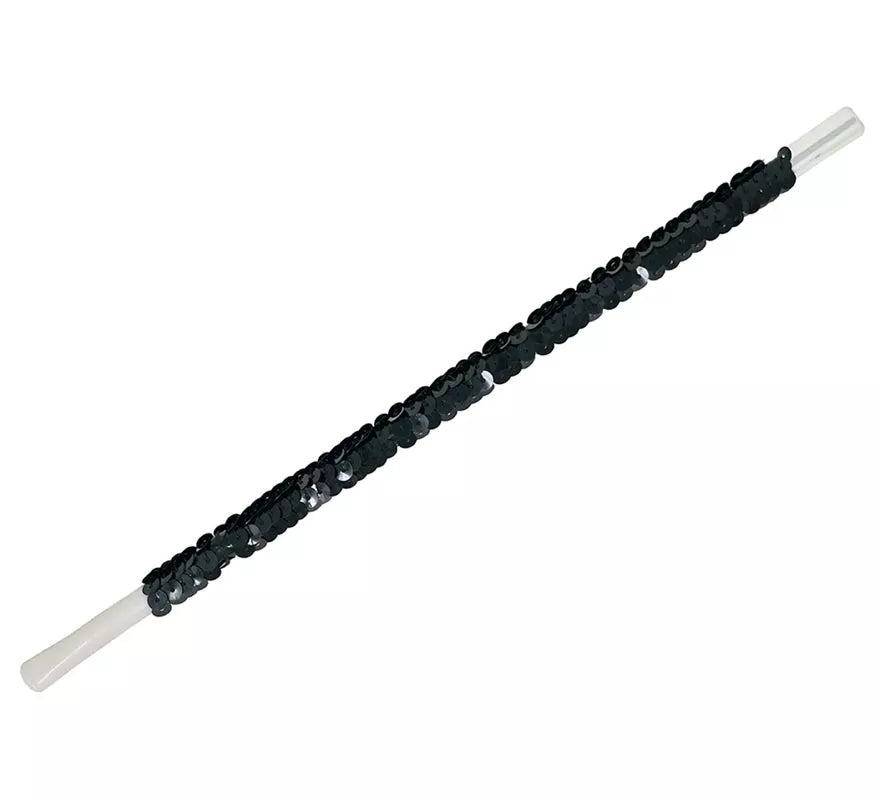 Boquilla Charleston Lentejuelas negra de 30 cm