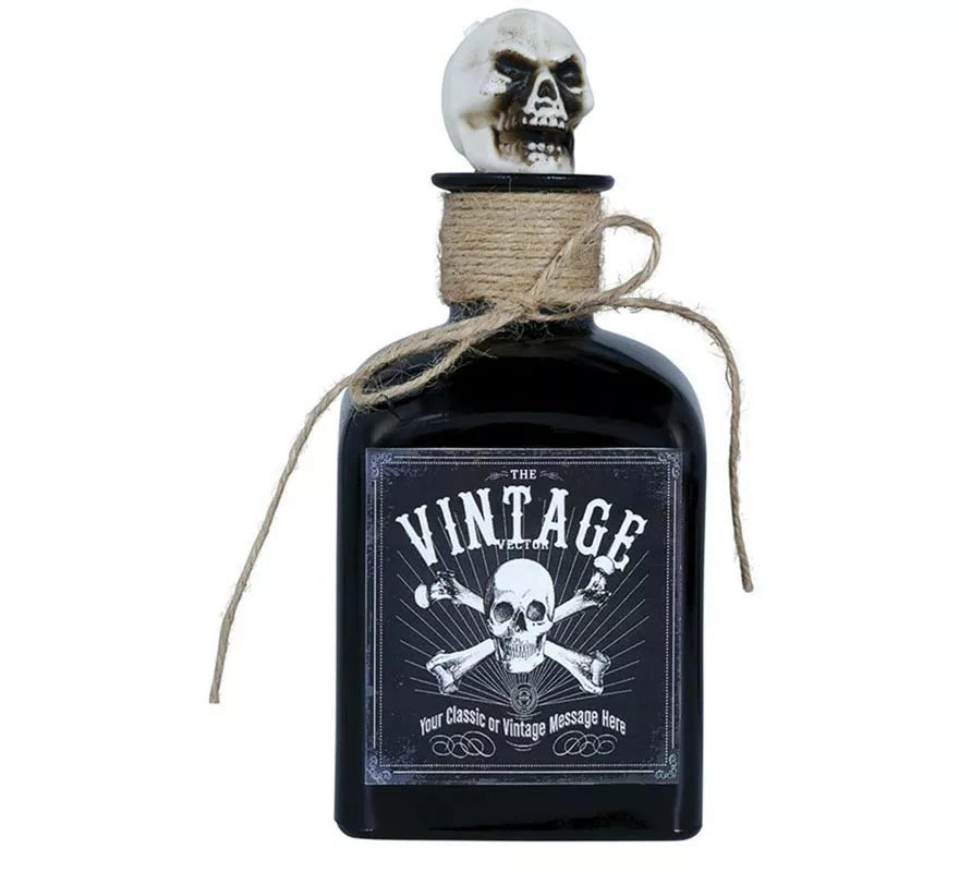 Botella de Veneno con Calavera cristal de 20 cm