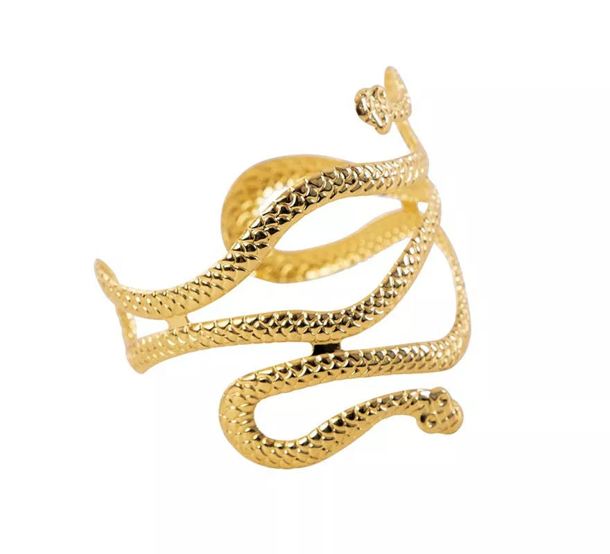 Brazalete Egipcio de Serpiente dorado de 85x83x8 cm