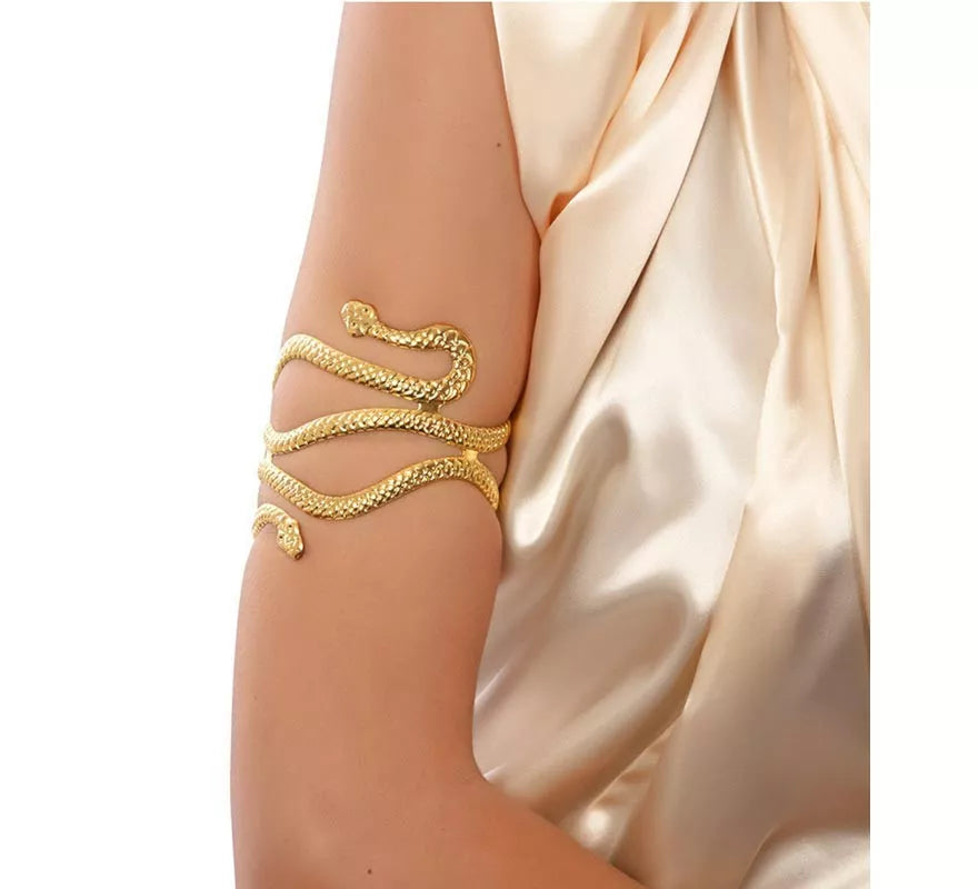 Brazalete Egipcio de Serpiente dorado de 85x83x8 cm