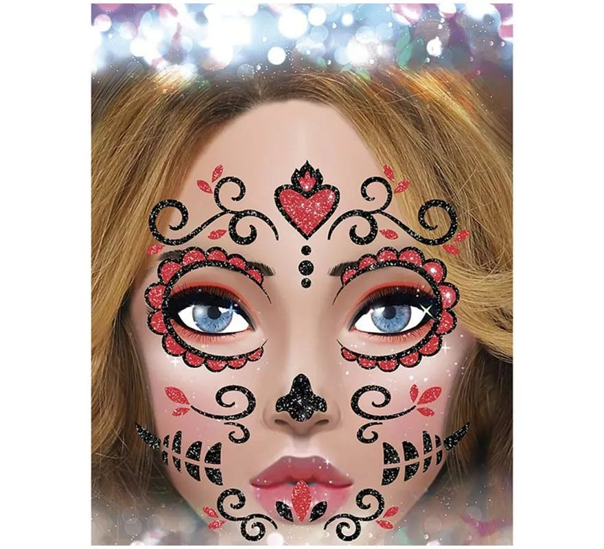 Translation missing: en.Brillantina Facial Catrina rojo de 20x20 cm
