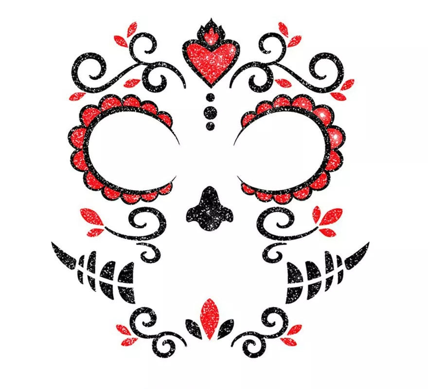 Translation missing: en.Brillantina Facial Catrina rojo de 20x20 cm