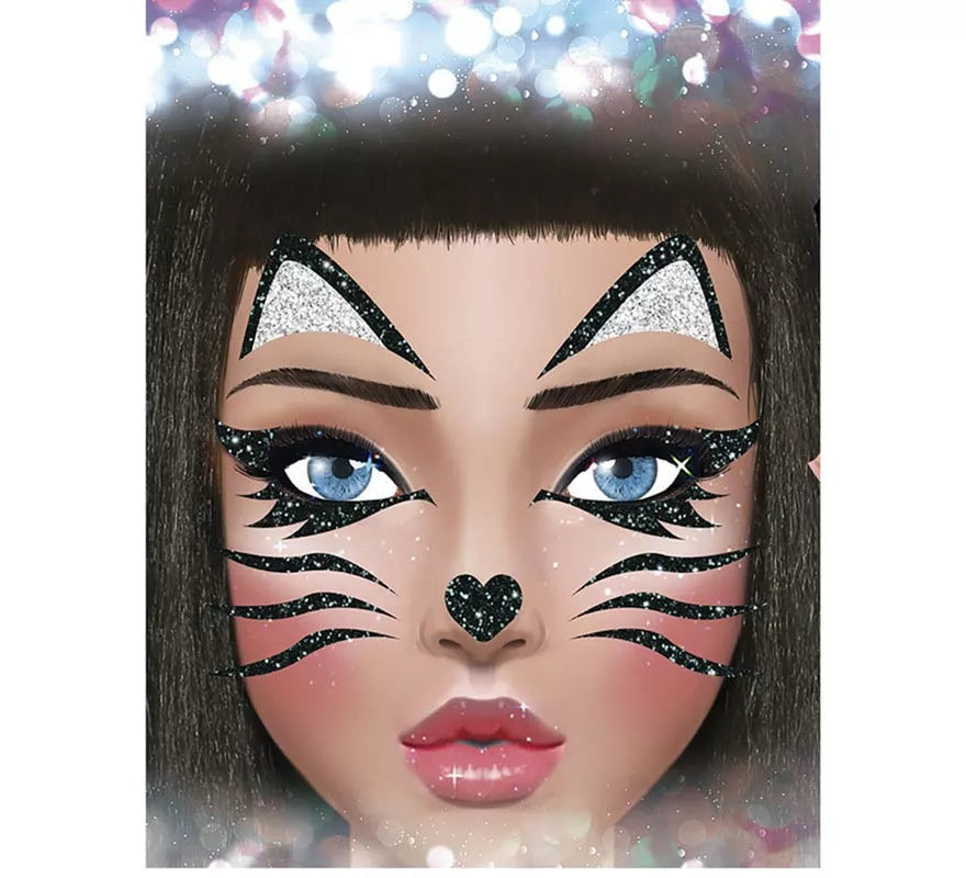 Brillantina Facial Gatita de 20x20 cm