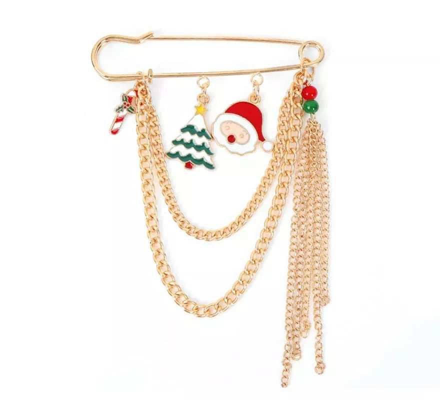 Translation missing: en.Broche de Figuritas Navideñas con flecos de 8x8 cm