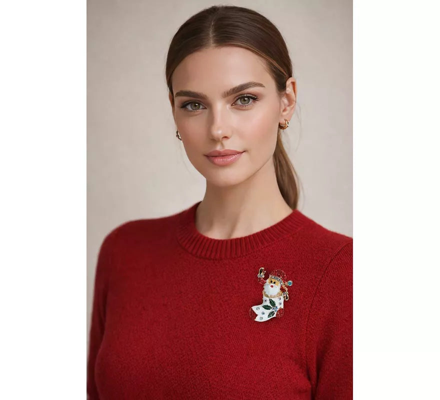 Broche Metálico de Bota de Navidad de 6 cm