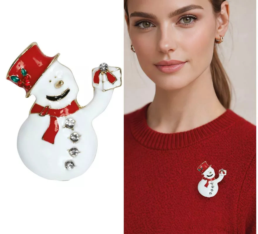 Translation missing: en.Broche Metálico de Muñeco de Nieve de 3,5 cm