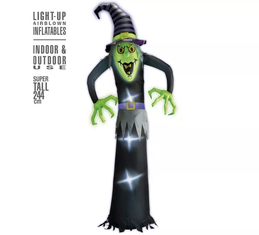 Translation missing: en.Bruja Auto Hinchable de Halloween con Iluminación de 244 cm