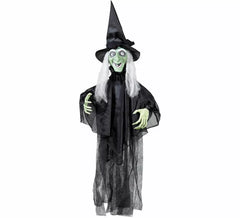 Talking Witch Mobile with Luminous Eyes and Sound Sensor, 60 cm