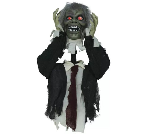 Busto de Zombie con Luz de Sonido y Movimiento de 55 cm