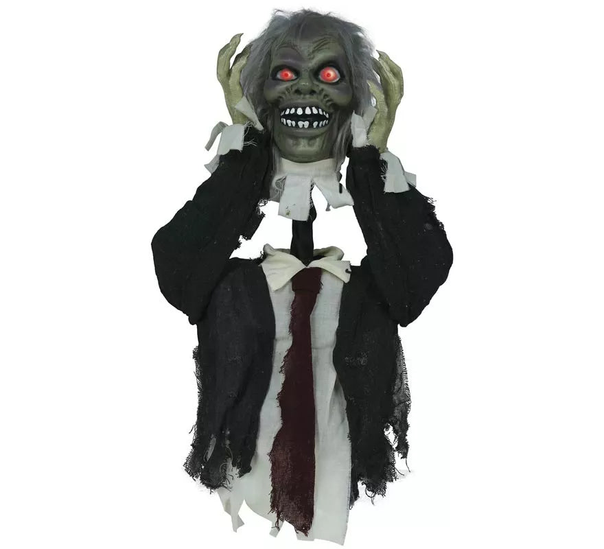 Busto de Zombie con Luz de Sonido y Movimiento de 55 cm