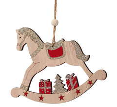 13 cm Hanging Wooden Horse