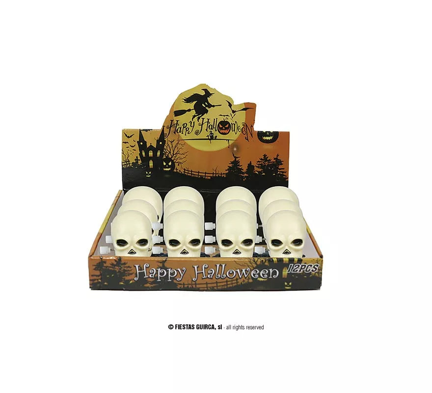 Caja de 12 Calaveras a cuerda de 5 cm