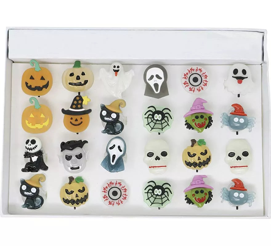 Anillo con LED de Halloween modelos surtido de 3 cm