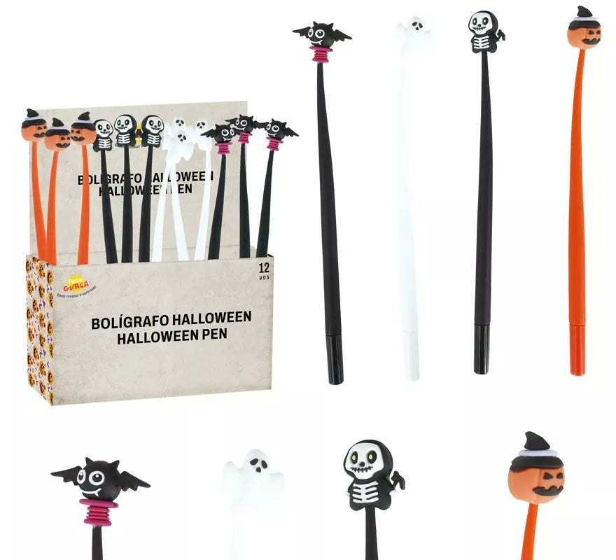 Caja de 12 Bolígrafos de Halloween de 22 cm