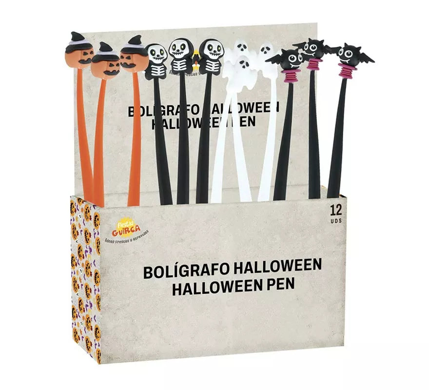 Caja de 12 Bolígrafos de Halloween de 22 cm