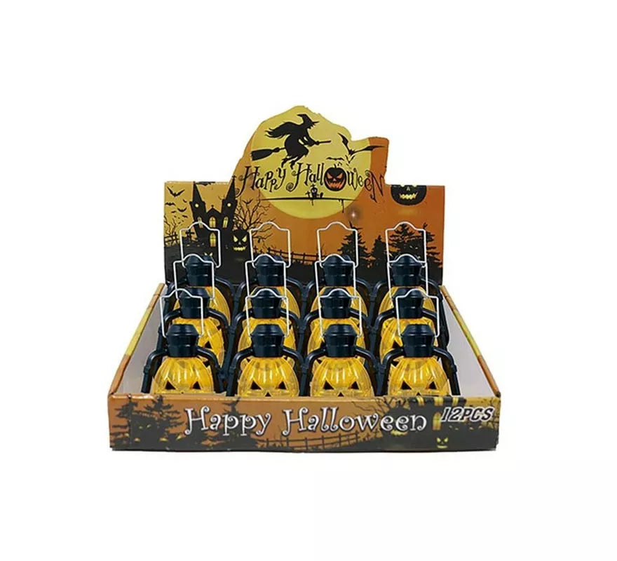 Caja de 12 Faroles Calabazas con luz de 10 cm