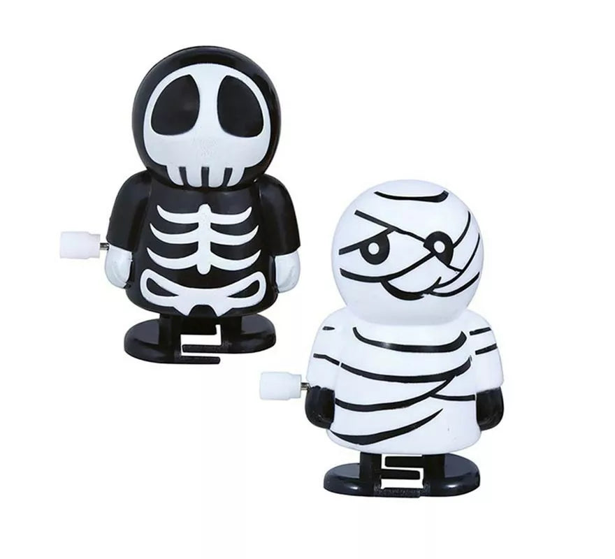 Caja de 12 Figuras Momia y Esqueleto a cuerda de 5,5 cm