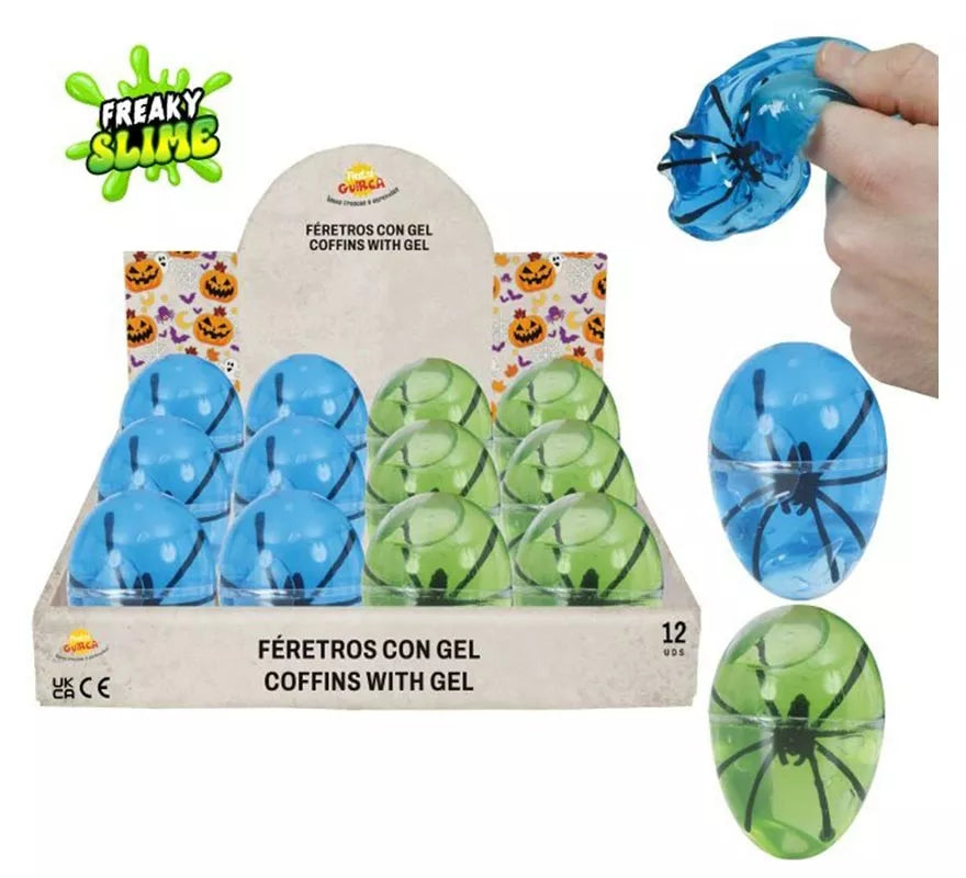Caja de 12 Huevos Araña con Gel 6 cm