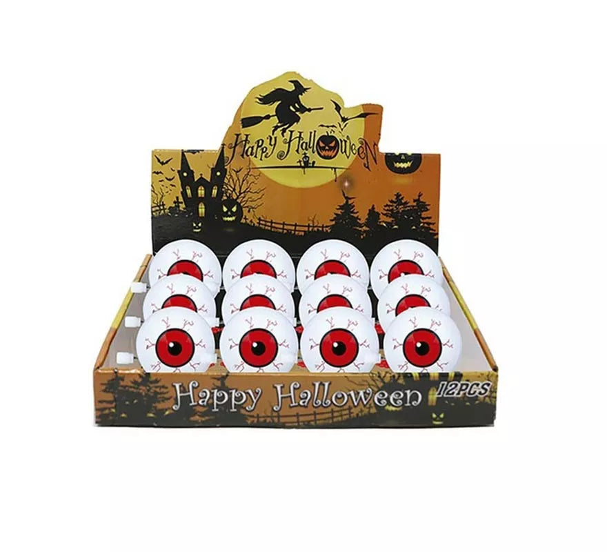 Caja de 12 Ojos rojos a cuerda de 5 cm
