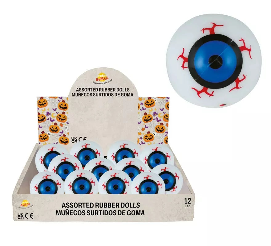 Caja de 12 Pelotas Saltarinas con Luz Ojos de 5,5 cm