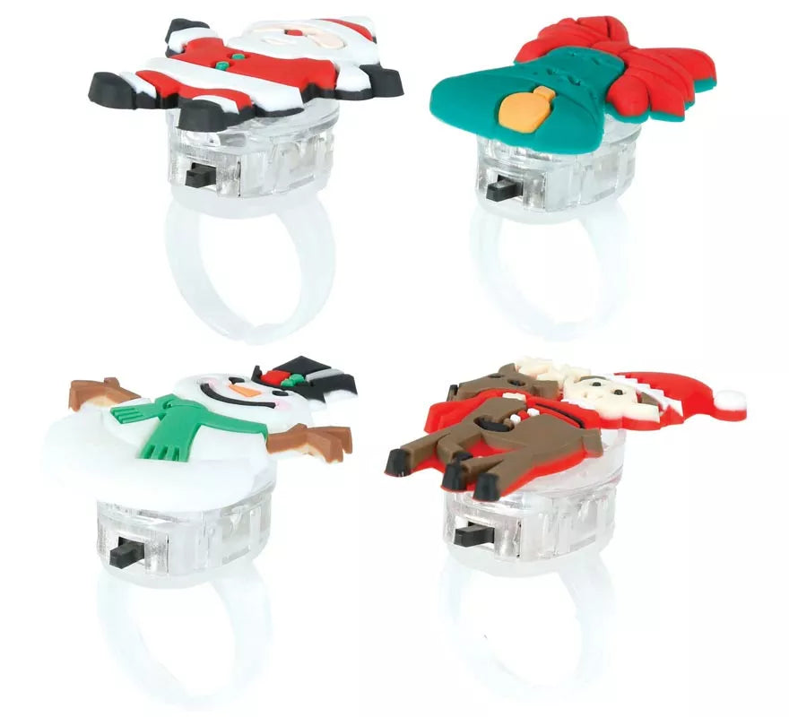 Caja de 25 Anillos de Navidad con Luz de 3,5 cm