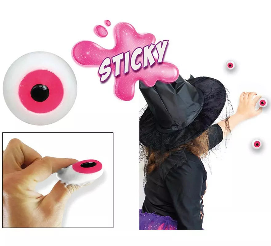 Caja de 48 Pelotas Ojos de Goma 2 cm