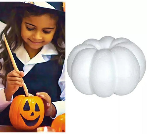 Calabaza blanca de corcho para Decorar 18x10 cm