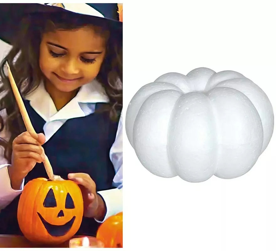 Calabaza blanca de corcho para Decorar 18x10 cm