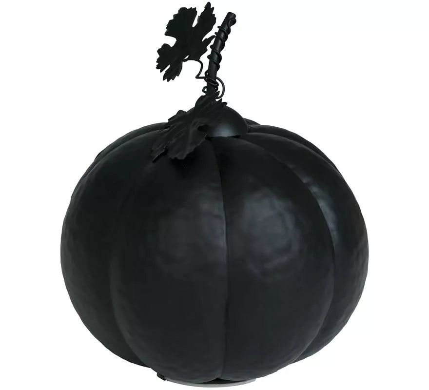 Calabaza Metálica negra con Luz 16 cm