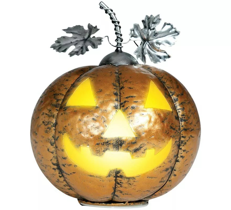Translation missing: en.Calabaza Metálica oro con Luz 16 cm