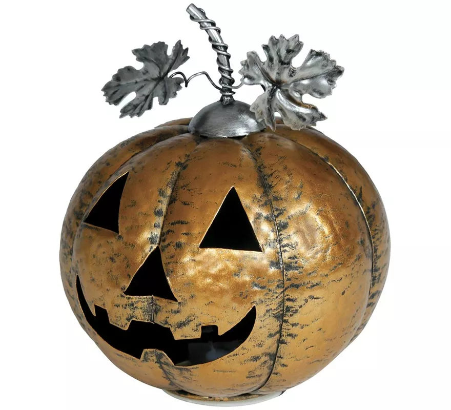 Translation missing: en.Calabaza Metálica oro con Luz 16 cm