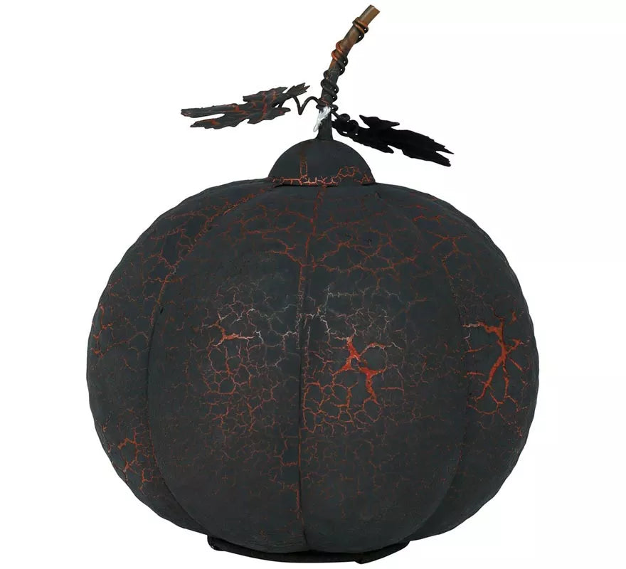 Translation missing: en.Calabaza negra y naranja de Metal con Luz de 20 cm