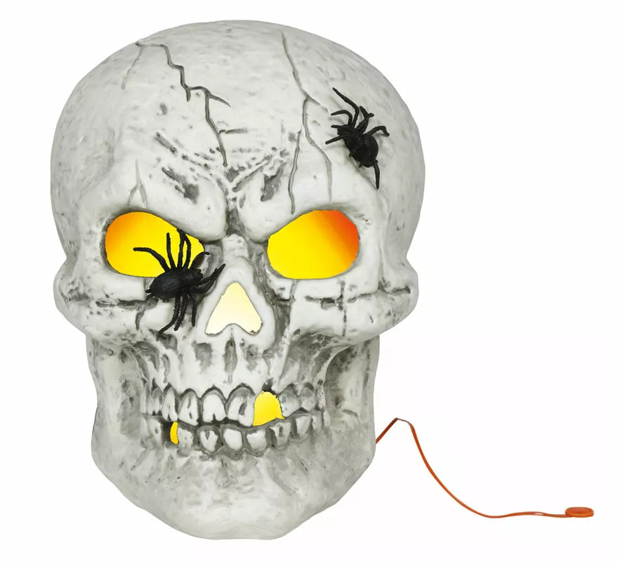 Translation missing: en.Calavera con Arañas con Luz de 35 cm