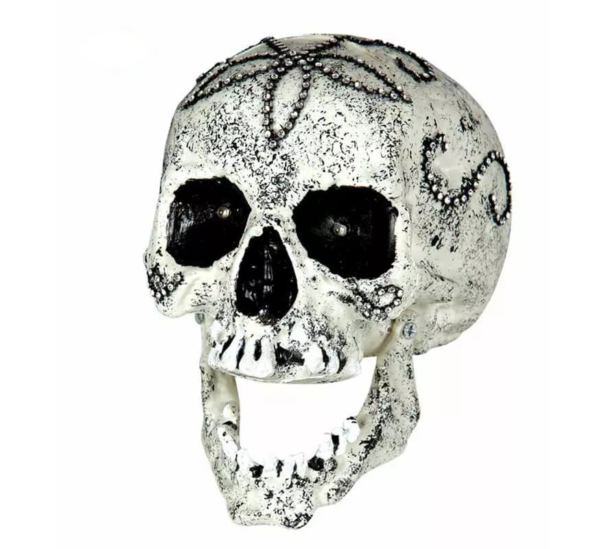 Translation missing: en.Calavera con diamantes y luz para decoración de 24 cm