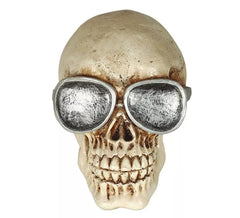 Resin Skull with Glasses 11 cm