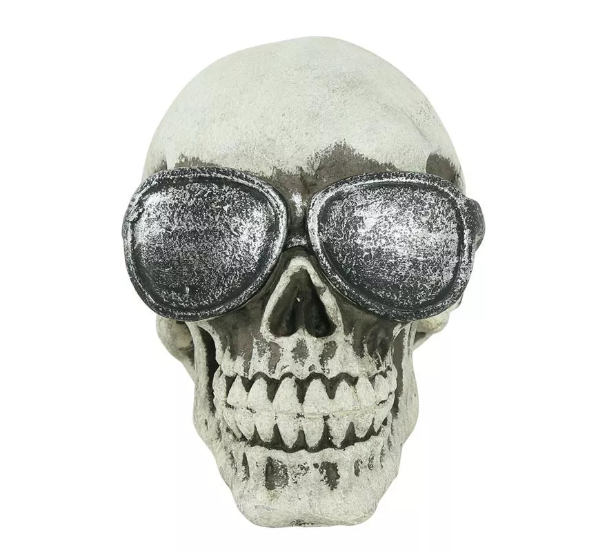 Translation missing: en.Calavera con Gafas Resina 11 cm