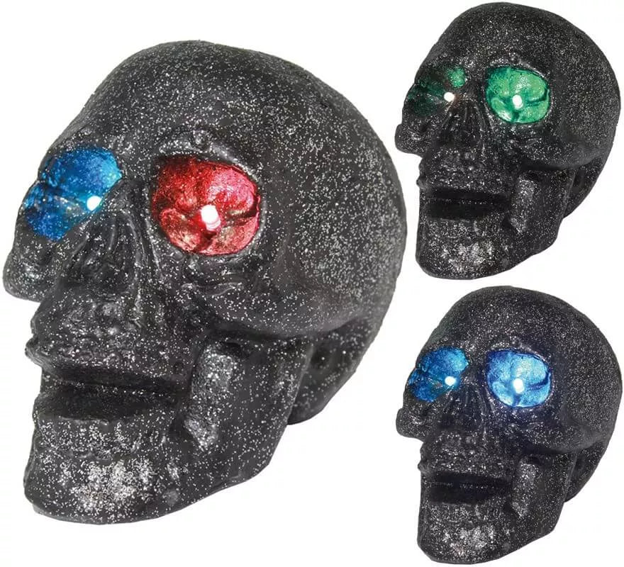 Translation missing: en.Calavera con luz en los Ojos en colores surtidos 14 cm