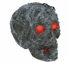 Skull with Cobwebs and Light 20 cm