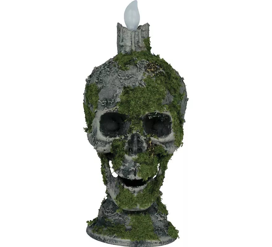 Translation missing: en.Calavera con Vela y Musgo con Luz de 35 cm