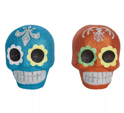 Calavera de Catrina Purpurina surtidos de 17X16 cm