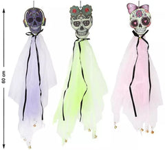 60 cm hanging skulls in 3 assorted models