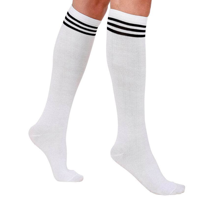 Calcetines Altos de Atletismo Blancos para adulto