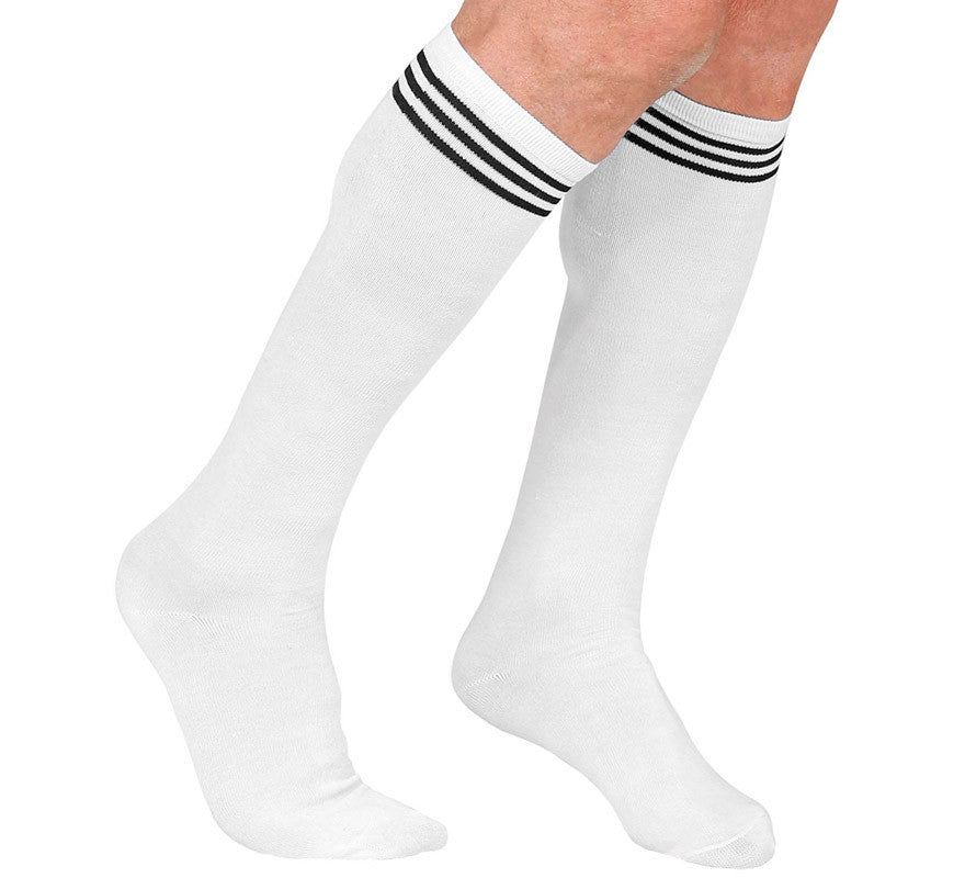 Calcetines Altos de Atletismo Blancos para adulto