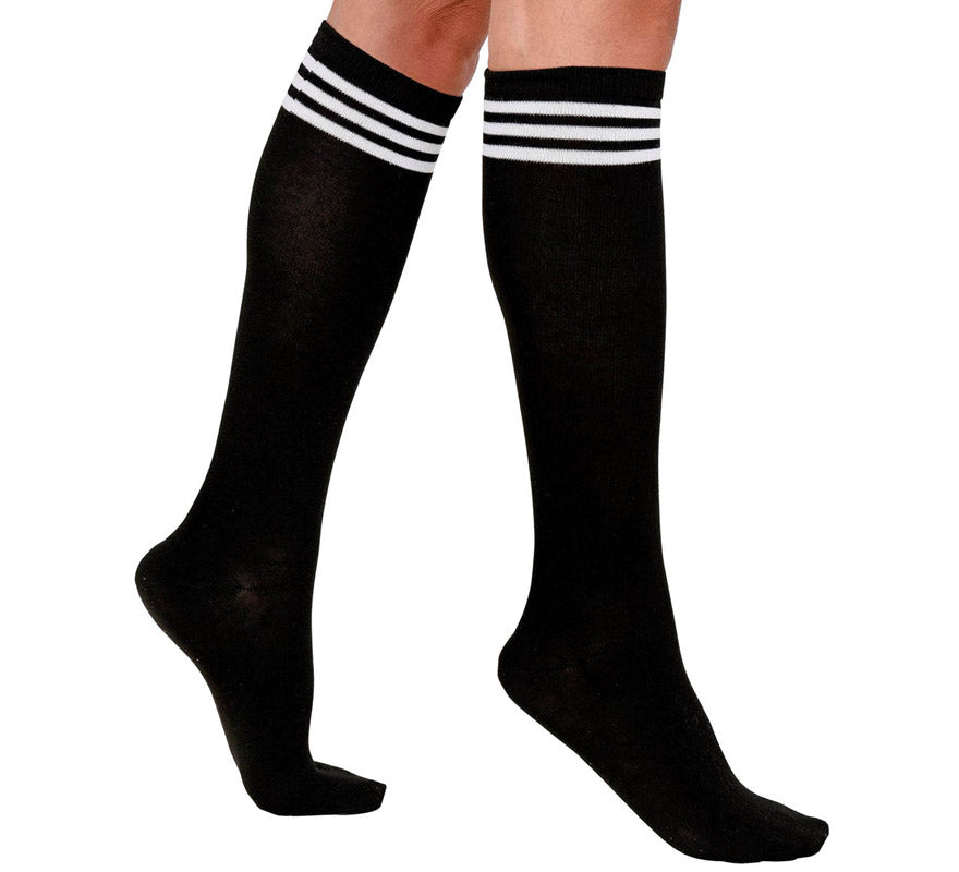 Calcetines Altos de Atletismo Negros para mujer